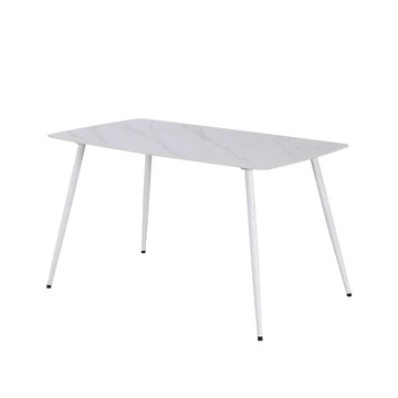 Bora 140 cm szögletes szinterezett kő étkezőasztal fehér