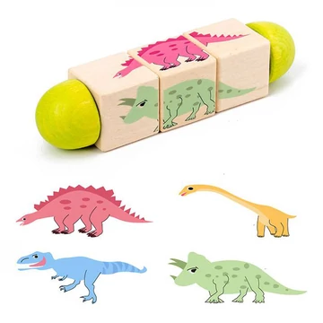 Állatos mini kirakós hengerek Montessori fajáték
