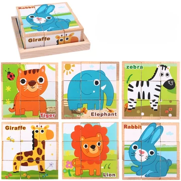 Fakocka puzzle, kirakós fajáték