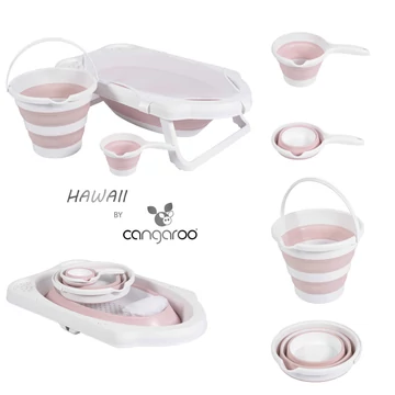 Moni Hawaii összecsukható kád+ vödör pink