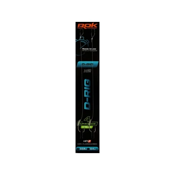 ROK D-RIG Curve Shank Barbless - 2db/csomag - előkötött szakáll nélküli horog - 4 - 0,40mm