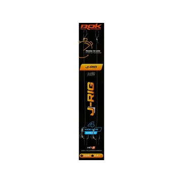 ROK J-RIG Wide Gape Barbless - 2db/csomag - előkötött szakáll nélküli horog - 4 - 0,40mm