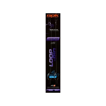 ROK LOOP RIG Wide Gape Barbless - 2db/csomag - előkötött szakáll nélküli horog - 4 - 0,40mm