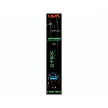 ROK STIFF RIG Wide Gape Barbless - 2db/csomag - előkötött szakáll nélküli horog -  2 - 0,40mm