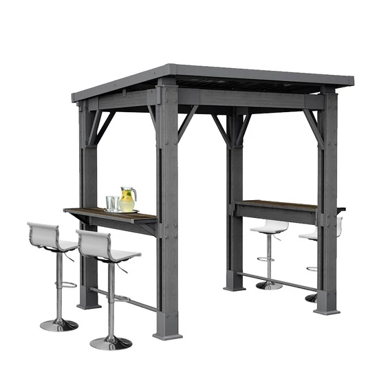 Kerti grill pavilon, pulttal, tetővel
