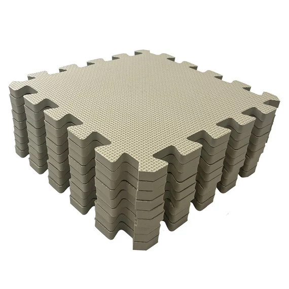 Puzzle habszivacs játszószőnyeg Light Beige 90x90 cm