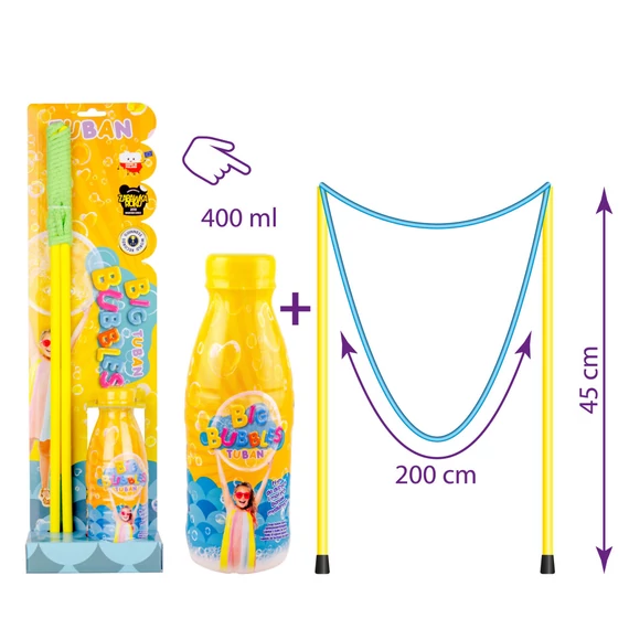 TUBAN – Óriás buborékkészítő szett + 400 ml buborékfújó folyadék