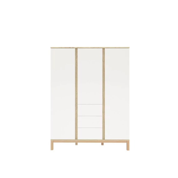 Faktum Loop White & Oak  - 3 osztású szekrény