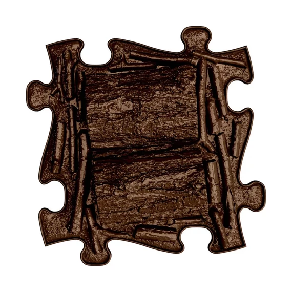 Muffik szenzoros ortopédiai szőnyeg puzzle fatörzs barna- kemény