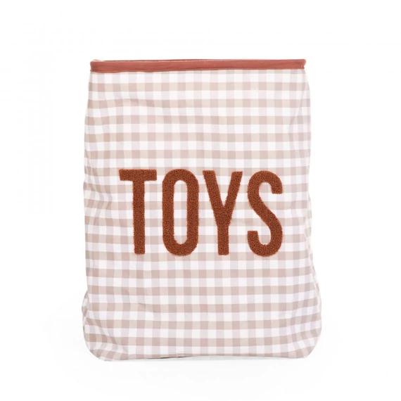 Childhome JÁTÉKTÁROLÓ KOSÁR - KOCKÁS - 35X35X50 CM-Kifutó termék!