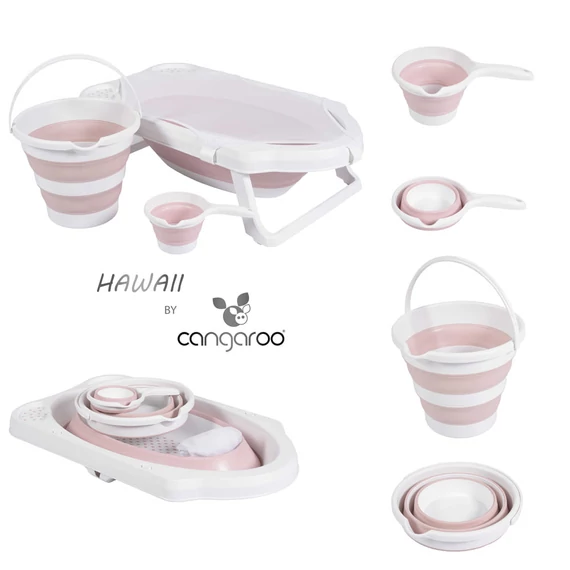 Moni Hawaii összecsukható kád+ vödör pink
