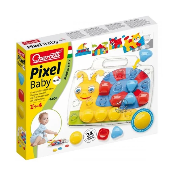 Quercetti: Pixel Baby óriás pötyi "Csiga" - 24 db