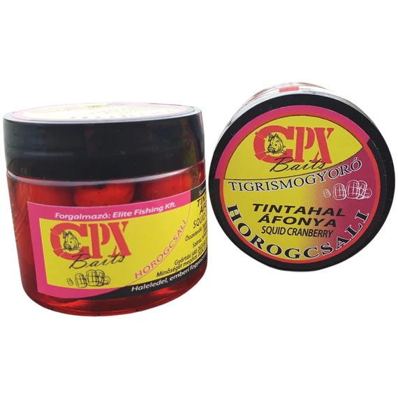 CPX Baits Főtt színezett Large tigrismogyoró horogcsali - Tintahal Áfonya - 36 gramm -