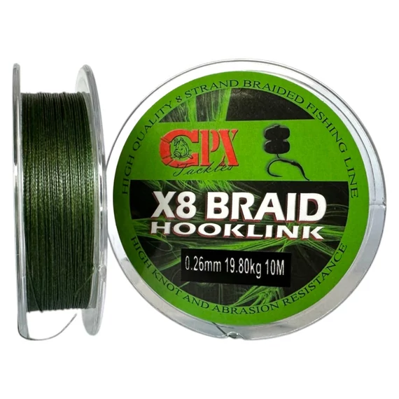 CPX X8 Braid Hooklink - 10m fonott előke - 0,08mm/4,52kg