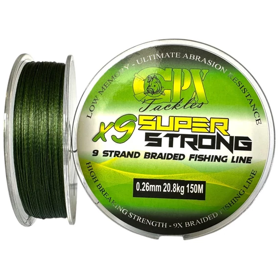 CPX X9 SUPER STRONG fonott zsinór - 150m - 0,10mm/9,30kg