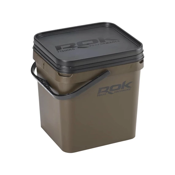 ROK 17 literes Szögletes Csalis vödör + betét + tető szett Square Bait Bucket + Basin Black set - Zöld