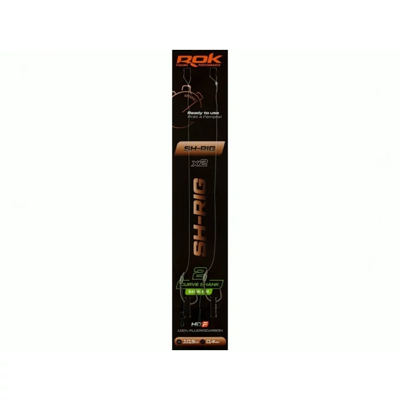 ROK SH-RIG Curve Shank Barbless - 2db/csomag - előkötött szakáll nélküli horog -  2 - 0,40mm
