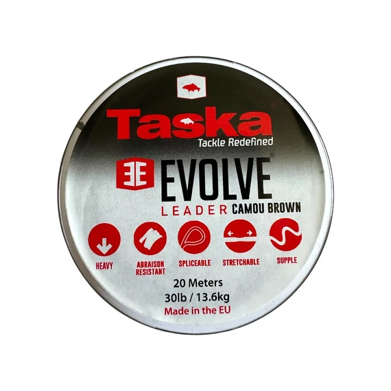 TASKA - Fluorocarbon Spliceable leader - fűzhető fonott előkezsinór - 30lb weedy green - 20m