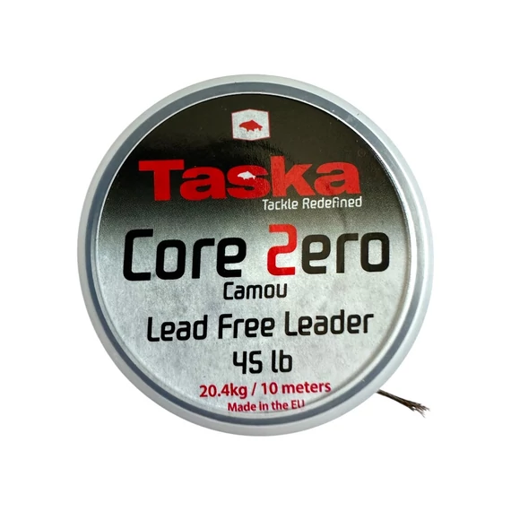 TASKA Core Zero ólommag mentes sűllyedő fonott előke (45lb - 10m) - terep színű