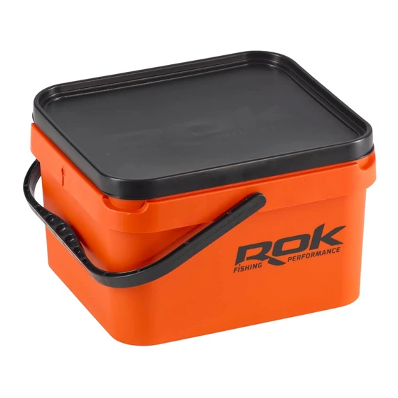 ROK 10 literes szögletes keverő edény fedéllel - SQUARE BUCKET with soft cover - Narancs