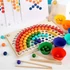 Kép 2/5 - Szivárványos golyó mozaik kirakó Montessori fajáték