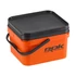 Kép 1/6 - ROK 10 literes Szögletes Csalis vödör + betét + tető szett - Square Bait Bucket + Basin Black set - Narancs