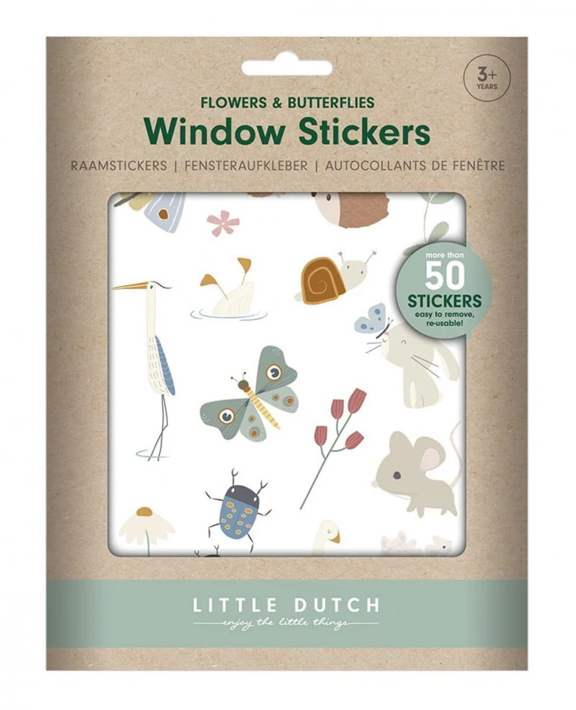 Little Dutch ablak matrica-  Virágok&pillangók