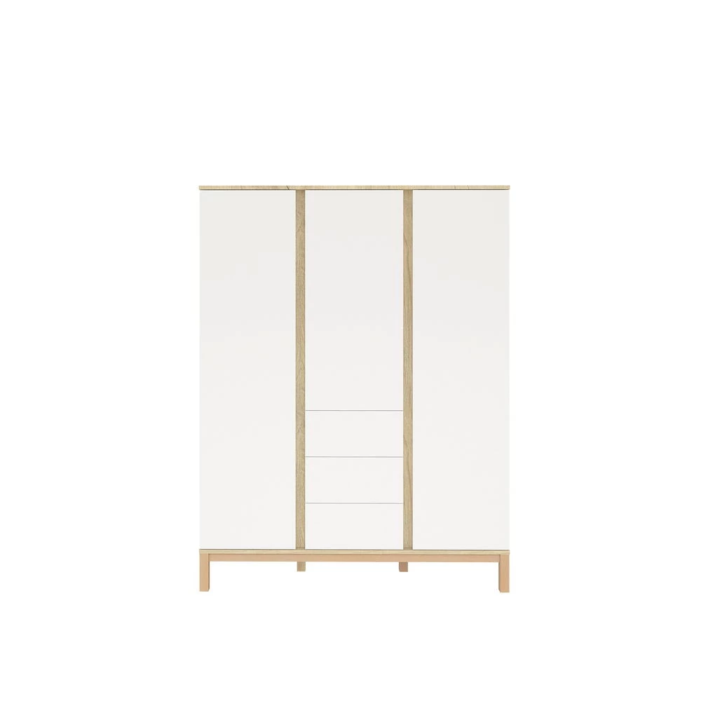 Faktum Loop White & Oak  - 3 osztású szekrény