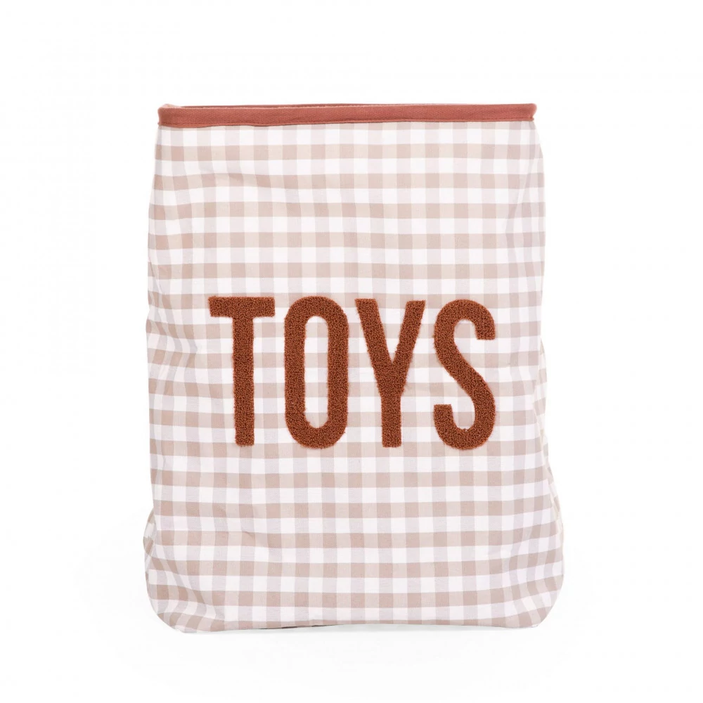 Childhome JÁTÉKTÁROLÓ KOSÁR - KOCKÁS - 35X35X50 CM-Kifutó termék!