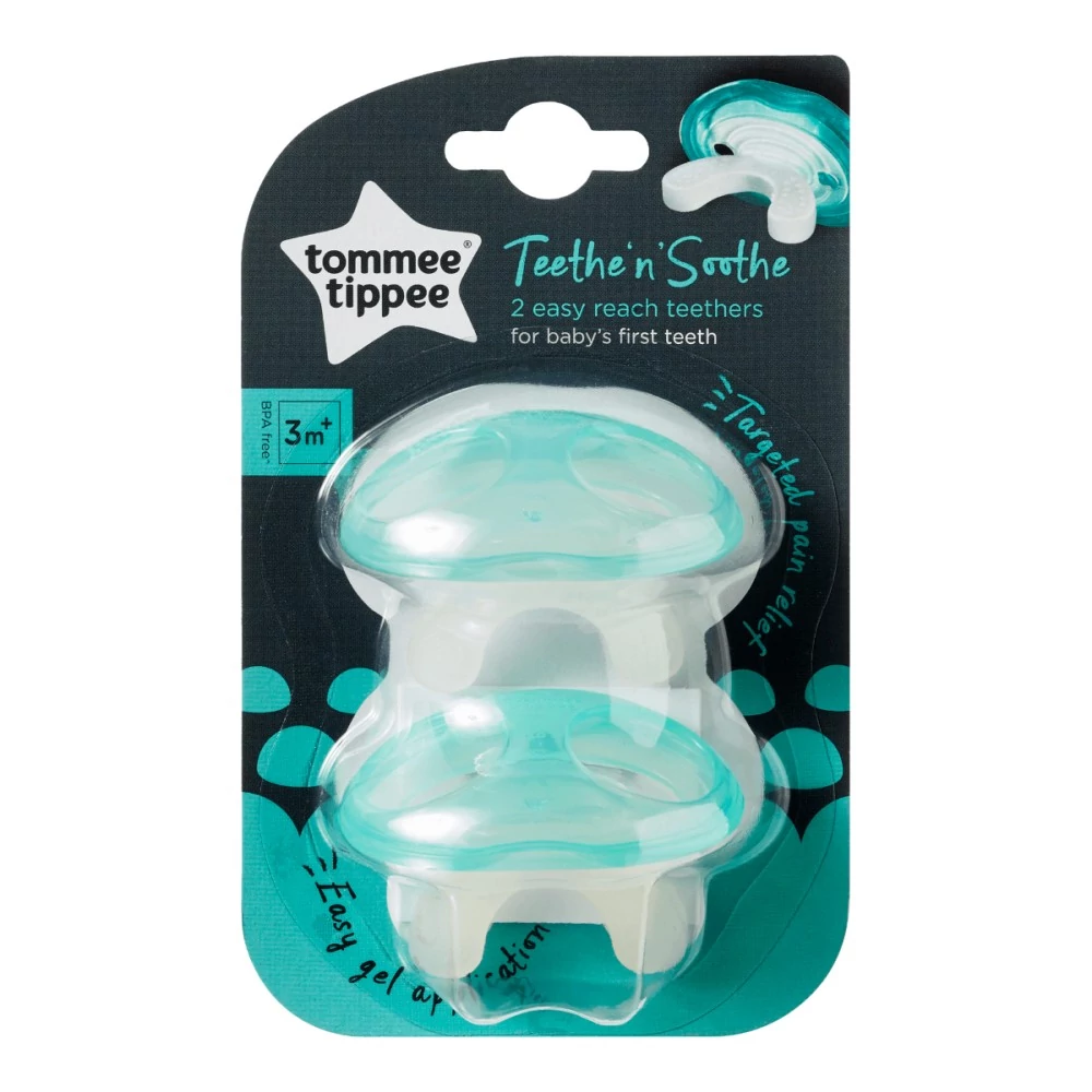 Tommee Tippee Teethe'n'Soothe Rágóka a fogzás kezdetétől 2db (3hó+)