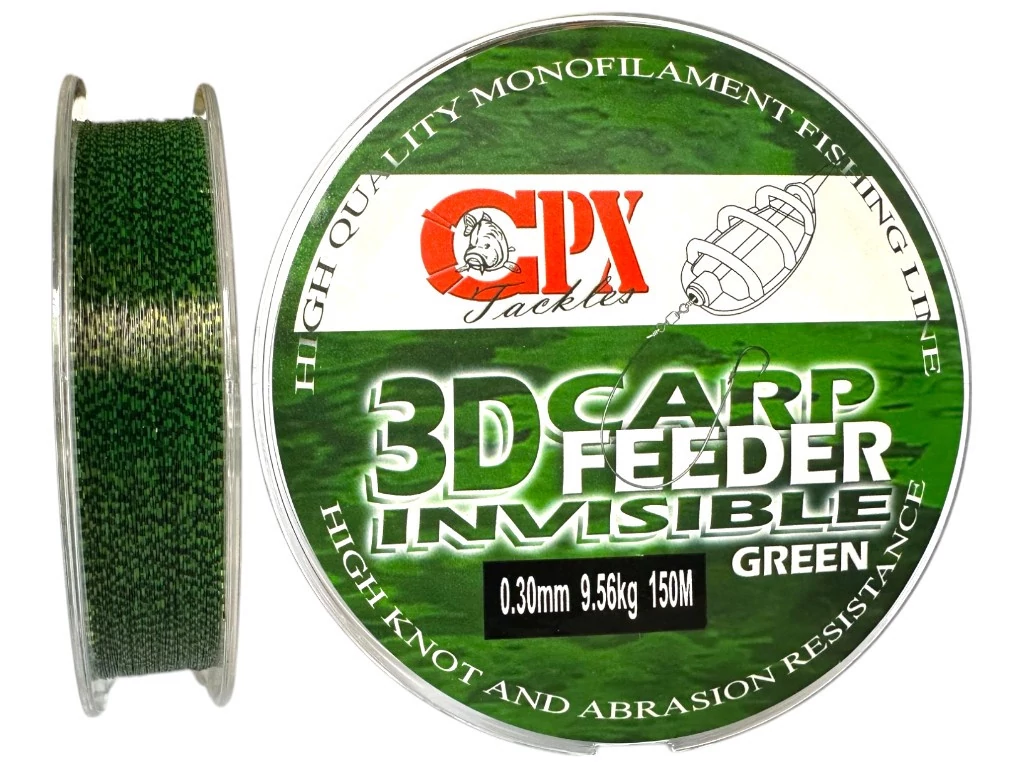 CPX - 3D CARP FEEDER INVISIBLE - Green zsinór - 150m - 0,18mm