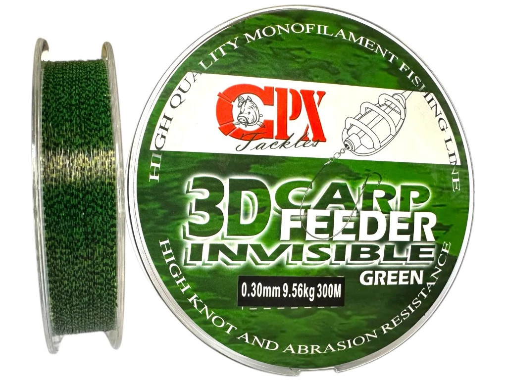CPX - 3D CARP FEEDER INVISIBLE - Green zsinór - 300m - 0,20mm