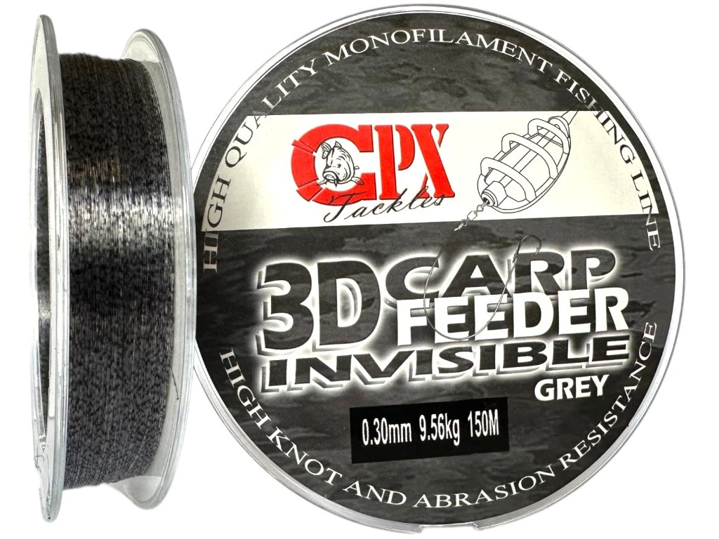 CPX - 3D CARP FEEDER INVISIBLE - Grey (Szürke) zsinór - 150m - 0,18mm