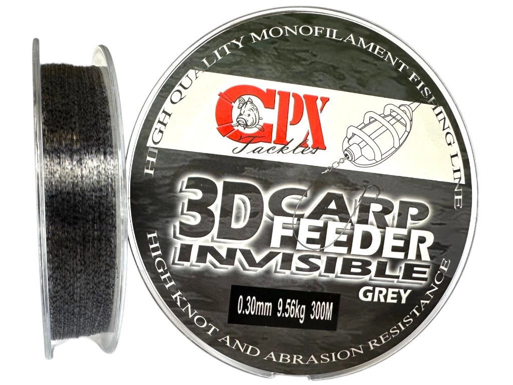 CPX - 3D CARP FEEDER INVISIBLE - Grey (Szürke) zsinór - 300m - 0,18mm