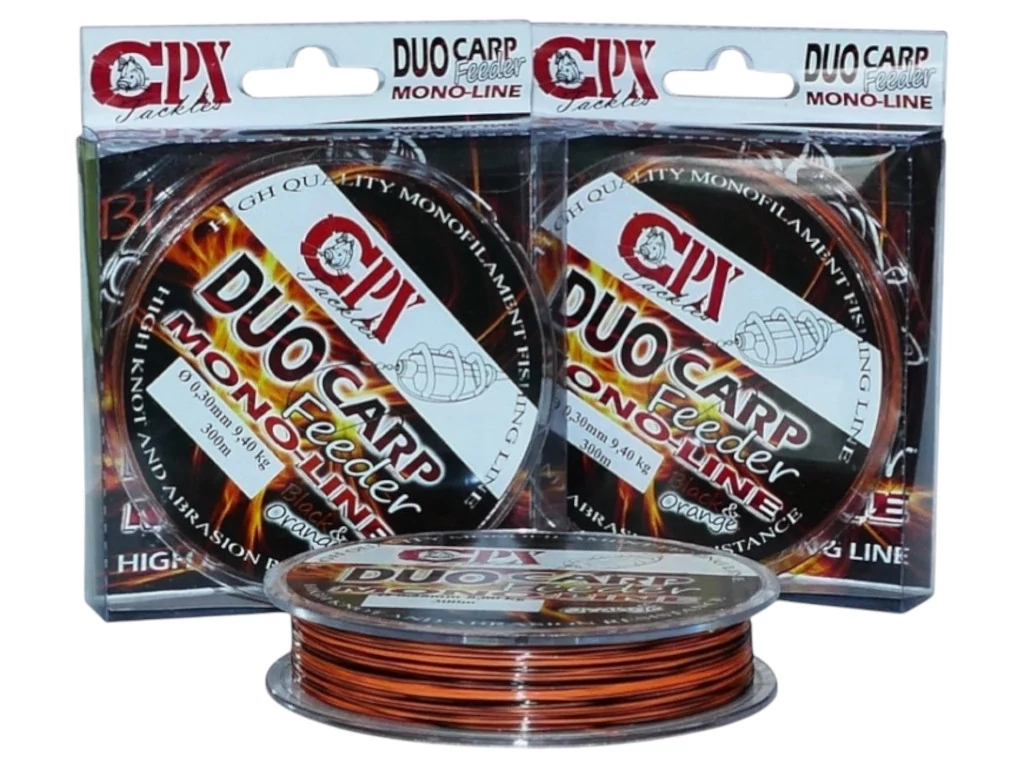 CPX - DUO CARP FEEDER MONO-LINE zsinór - BLACK & ORANGE - 300m - 0,20mm