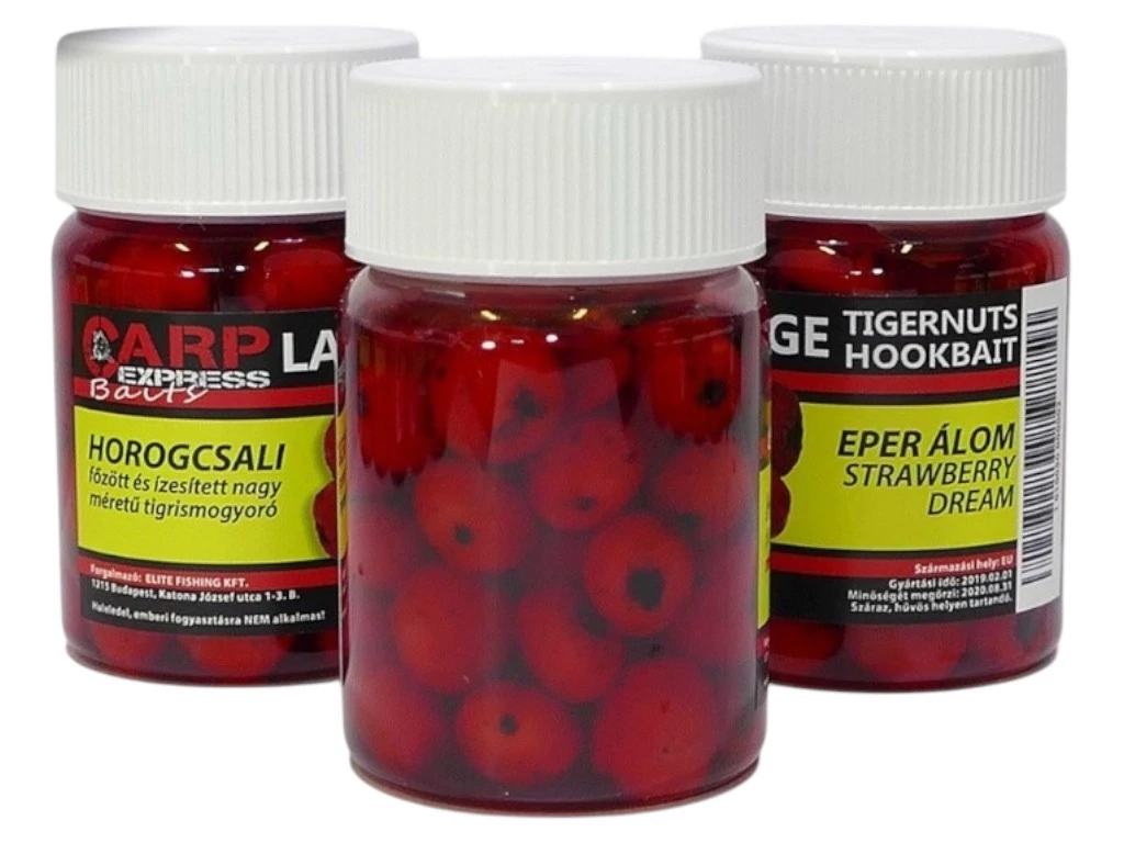 CPX Baits Főtt színezett Large tigrismogyoró horogcsali - Eper Álom - 50 gramm
