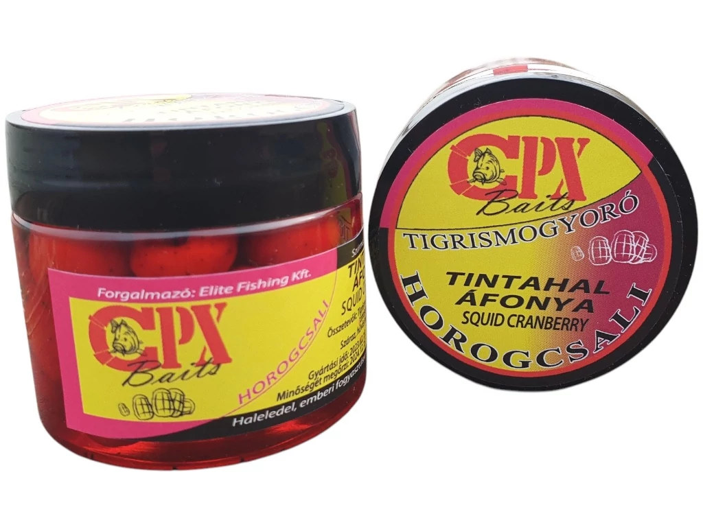CPX Baits Főtt színezett Large tigrismogyoró horogcsali - Tintahal Áfonya - 36 gramm -