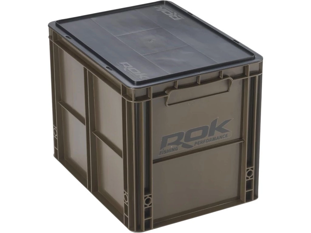 ROK CRATE 433 Set - nagy rekesz tetővel -40cm x 30cm x 32cm - Zöld