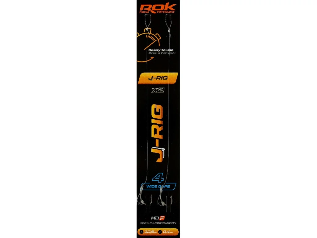 ROK J-RIG Wide Gape - 2db/csomag - előkötött horog -  4 - 0,40mm