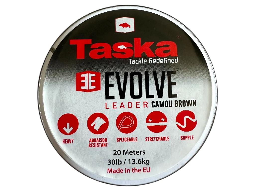 TASKA - Fluorocarbon Spliceable leader - fűzhető fonott előkezsinór - 30lb weedy green - 20m